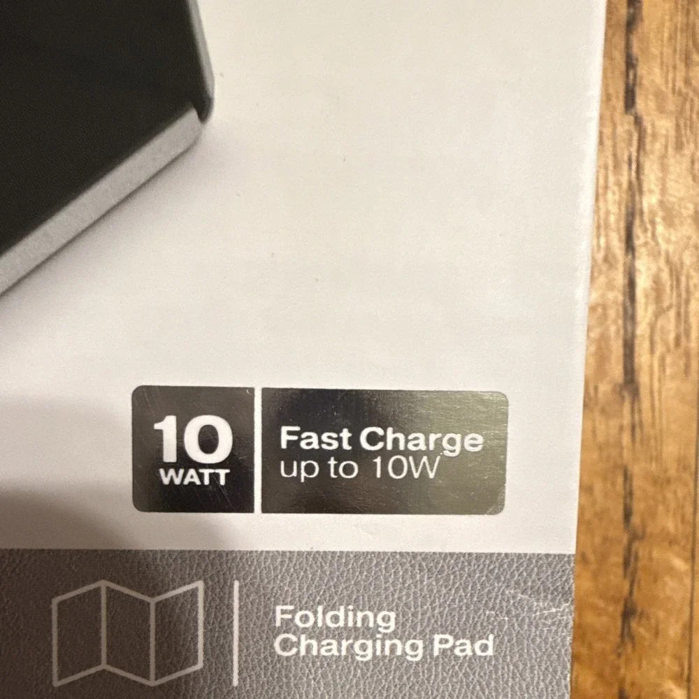 PhunkeeTree Folding Leather Qi Wireless Fast Charge Charging Stand Grey/Black